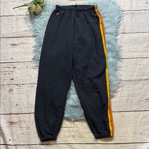 Aviator Nation 5 Stripe Sweatpant in Charcoal sz M